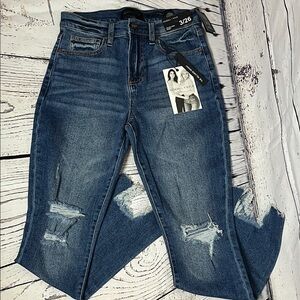 Kendall & Kylie Blue Distressed Ankle Jeans
